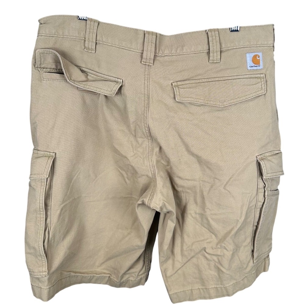 Carhartt Rugged Flex Relaxed Fit Canvas Cargo Work Shorts Tan Khaki BS354 M Mens